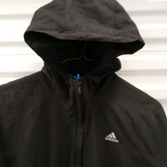 Adidas Black Double Zippered Lined Hooded Jacket - Picture 8 of 8